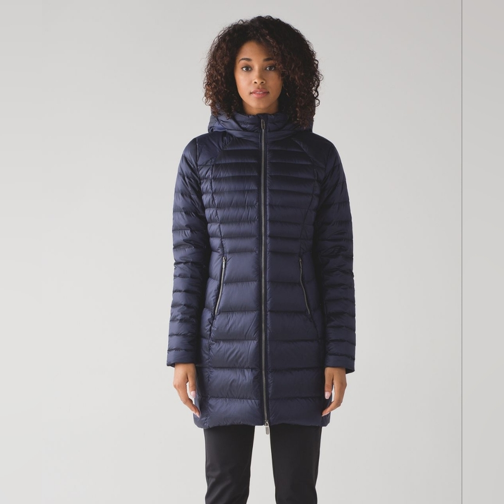 lululemon athletica Women's Navy Quilted Long Puffer Coat